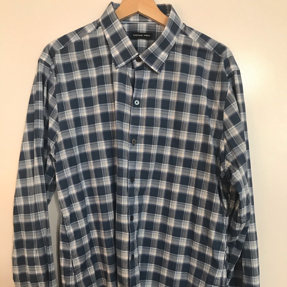 Zachary Prell Men’s L Long Sleeve Button Down Blue